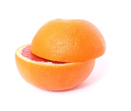 fresh grapefruit isolated on a white backの写真素材