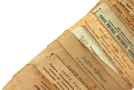rear view of ancient post cardsの写真素材