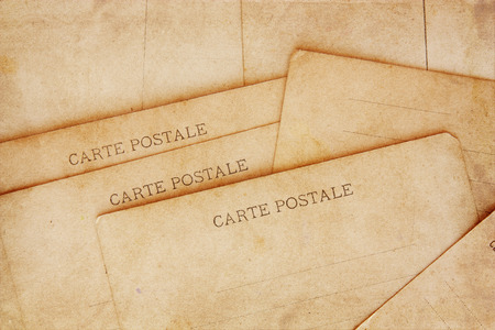 rear view of ancient post cardsの写真素材