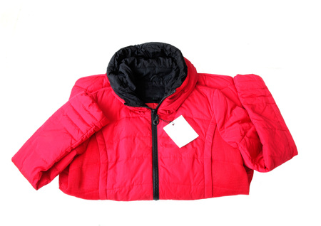 red jacket on white background