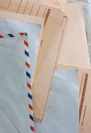 old envelope with blank paperの写真素材