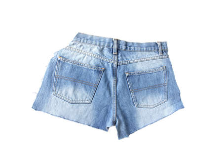blue jeans isolated on white backgroundの写真素材
