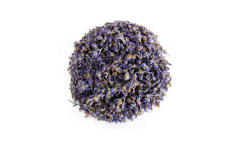 dried lavender isolated on white backgroundの写真素材