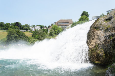 View of the Rhine Falls Switzerlandの写真素材