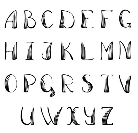 Vector set of english Alphabet. By hand written ABCのイラスト素材