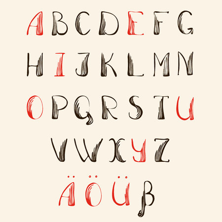 Vector of german Alphabet. By hand written ABCのイラスト素材
