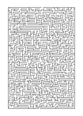 Complex maze puzzle game A 4 format (high level of difficulty). Black and white labyrinth business conceptのイラスト素材