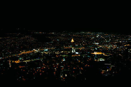 night city lights from above