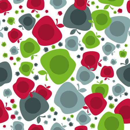 Cute seamless natural pattern - Applesのイラスト素材