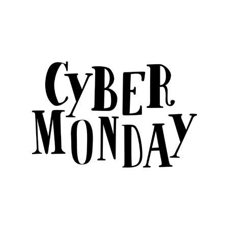 Cyber Monday Lettering on the white backgroundのイラスト素材