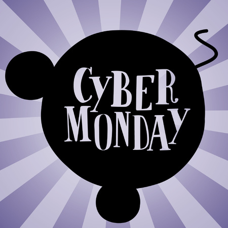 Cyber Monday Lettering an the digital background Mouseのイラスト素材