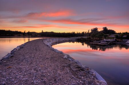 Sunset at Moana, West Coast New Zealandの写真素材