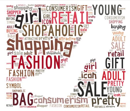 Words cloud illustration for conceptual of shoppingの写真素材