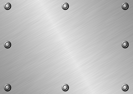 Texture of silver metal surface with eight fastened bolts.の写真素材