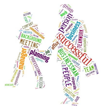 Words illustration of two businessman in white backgroundの写真素材