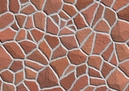 Abstract pattern and texture of stone walkway in red colors の写真素材
