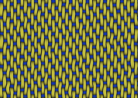 Seamless pattern of woven ribbon in yellow and blueの写真素材