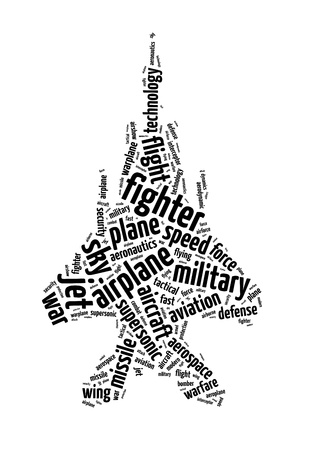 Words illustration of an aircraft in white background.の写真素材