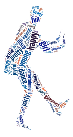 Words illustration of the nightlife and clubbing over white backgroundの写真素材