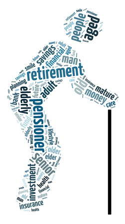 Words illustration of the concept of retirement over white backgroundの写真素材