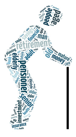 Words illustration of the concept of retirement over white backgroundの写真素材