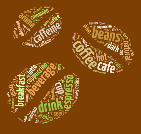 Words illustration of the concept of coffee beansの写真素材