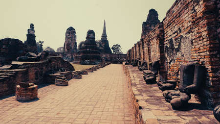 Ayutthaya Historical Park in thailand, Old cityの写真素材