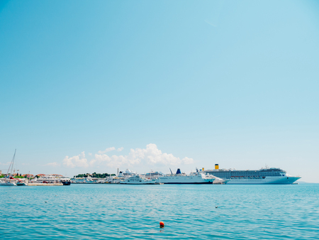 The embankment of the old town of Split in Croatia.の写真素材