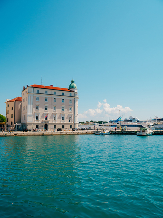 The embankment of the old town of Split in Croatia.の写真素材