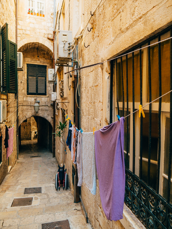Dubrovnik Old Town, Croatia. Inside the city, views of streets and houses. Photos inside the city.の写真素材