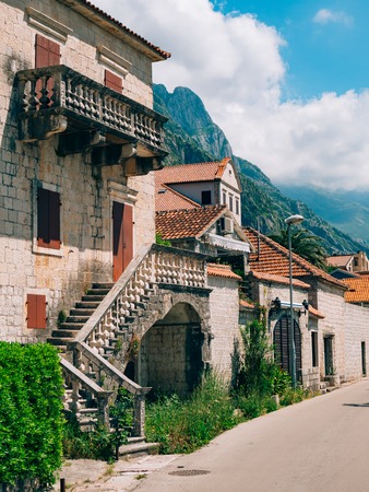 Ljuta village in the Bay of Kotor, in Montenegro.の写真素材