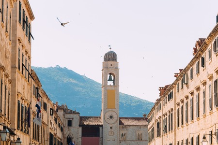 Dubrovnik Old Town, Croatia. Inside the city, views of streets and houses. Photos inside the city.の写真素材