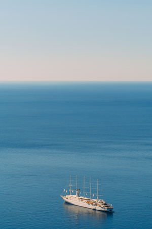 Cruise ships near the old town of Dubrovnik, Croatia.の写真素材