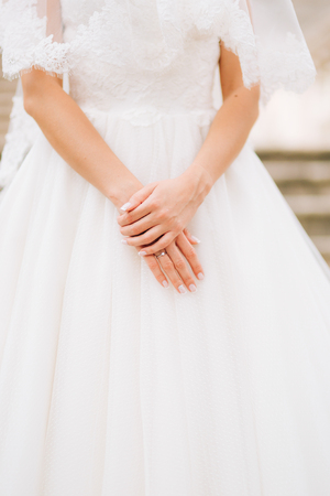 Hands of the bride. Wedding in Montenegro.の写真素材