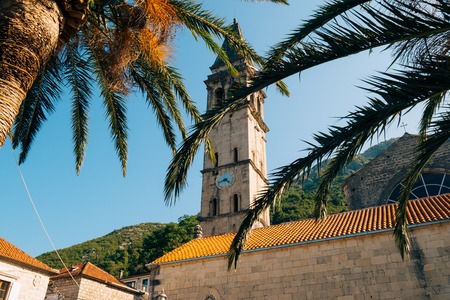 St. Nicholas Church, Old Town Perast in Montenegroの写真素材