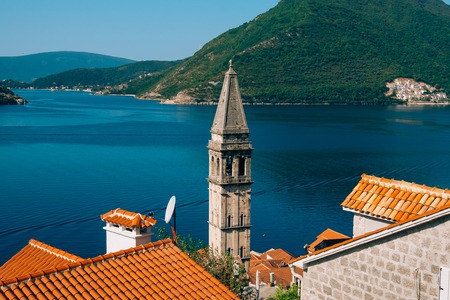 St. Nicholas Church, Old Town Perast in Montenegroの写真素材