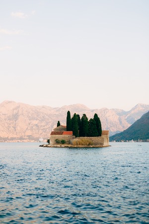 The island of Gospa od Skrpela, Kotor Bay, Montenegro.