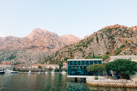 Church Gospa od Zdravlja of Kotor on the wall, Montenegro, Kotor Bay, the Balkans, the Adriatic Sea.の写真素材