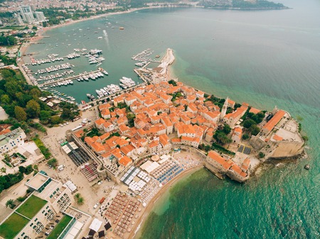 The Old Town of Budva in Montenegroの写真素材