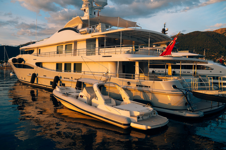 Yacht Porto Montenegro. Elite area of Tivat in Montenegroの写真素材