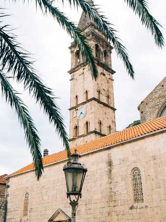 St. Nicholas Church in Perast, Montenegro in Kotor Bayの写真素材