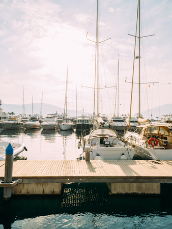 Yacht Porto Montenegro. Elite area of Tivat in Montenegroの写真素材
