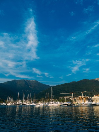 Yacht Porto Montenegro. Elite area of Tivat in Montenegroの写真素材
