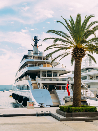 Yacht Porto Montenegro. Elite area of Tivat in Montenegroの写真素材