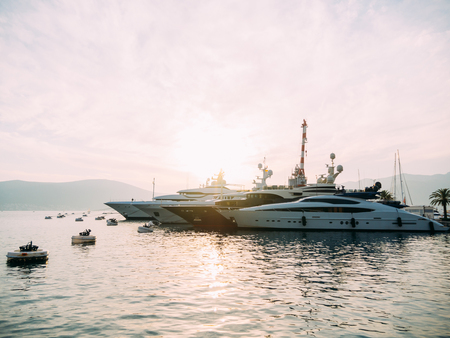 Yacht Porto Montenegro. Elite area of Tivat in Montenegroの写真素材