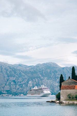 The island of Gospa od Skrpela, Kotor Bay, Montenegro.の写真素材