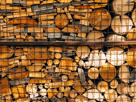 Logs of a tree. The sawn wood. The texture of the sawn wood.の写真素材
