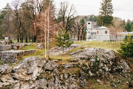 The oldest ancient building in Cetinje old town, The Vlaska Court Church, Montenegro.の写真素材