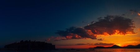 Island of Sveti Stefan in Montenegro. Panoramic shotの写真素材