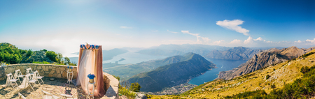 Wedding ceremony in the mountains in Montenegroの写真素材